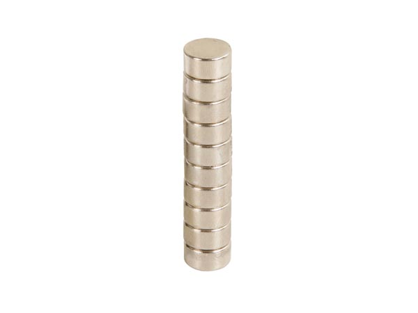 Magnet, neodynium - Cyl. N35-45 Ni Ø10x5mm (10 stk.)