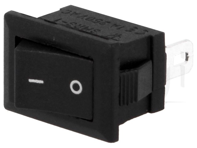 Vippekontakt 1P OFF-ON, 1A / 250V, Sort (13,8x9mm)