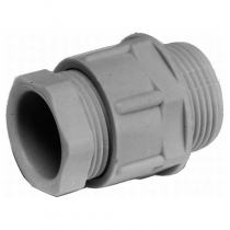 Kabelgennemføring - M12, m. møtrik, Grå (Ø3,5-7mm)