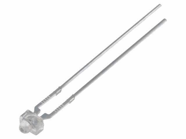 1,8mm LED - Rund, Varm hvid (3000mcd, 30°)