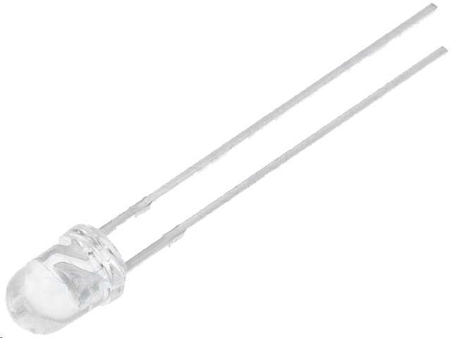 4mm HB LED - Rund, Kold Hvid vandklar (7000mcd 30°)