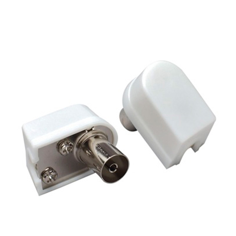 Coax stik Hun vinkel hvid