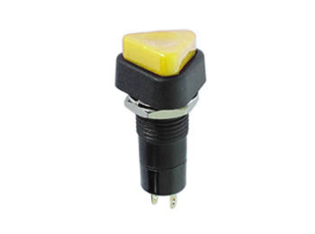 Trykkontakt - 1P OFF-ON, Gul trekant