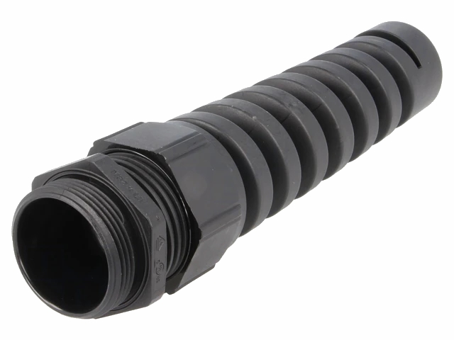 Kabelgennemføring m. aflastning - M12, IP68, Sort (3,5-7mm)