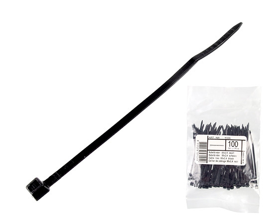 Kabelstrips - 2,5x60mm, Sort (100 stk.)