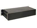 19" ABS plastkabinet - 2U til rackmont., Sort