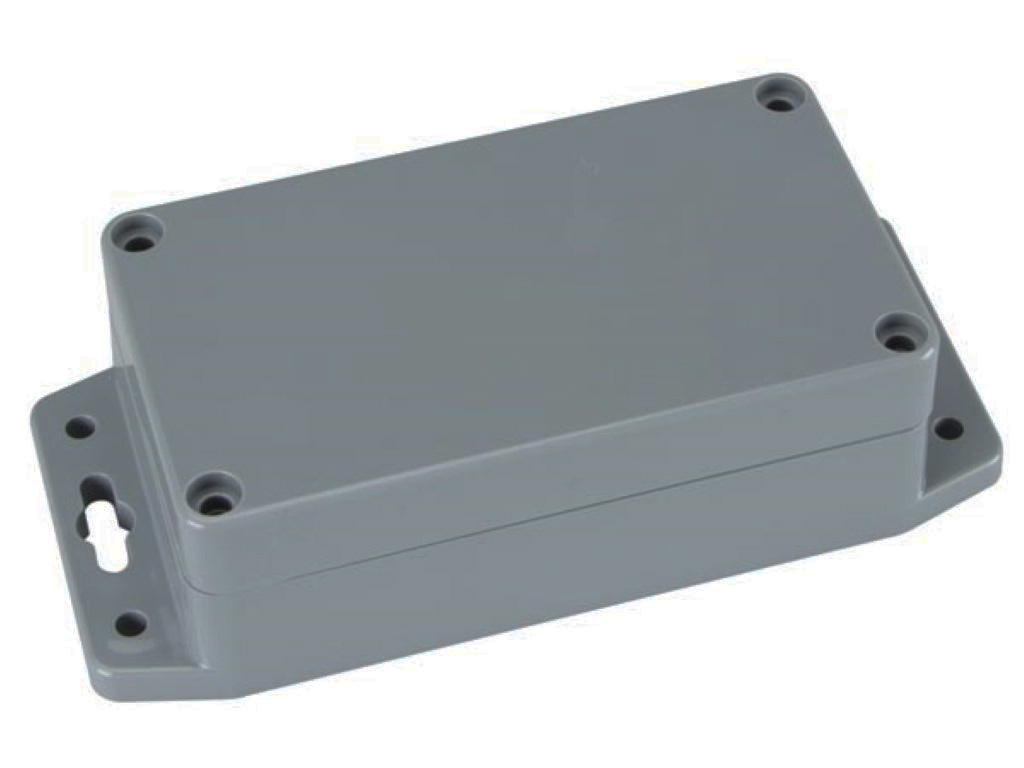 Plastkabinet m. flanger - Grå, IP65 (115x65x40mm)