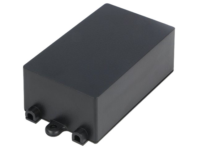 G1017 plastkabinet - Sort m. flanger (44x72x25mm)