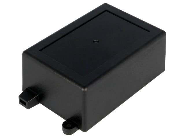 G1019 plastkabinet - Sort m. flanger (57x82x33mm)