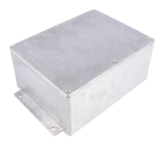 Aluminiumskabinet m. flanger, 165x127x75mm (IP66)