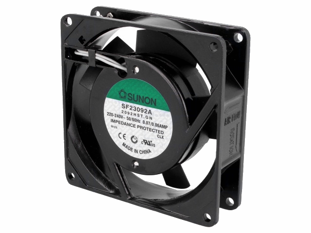 AC blæser - 92x92x25mm 230V m. glideleje