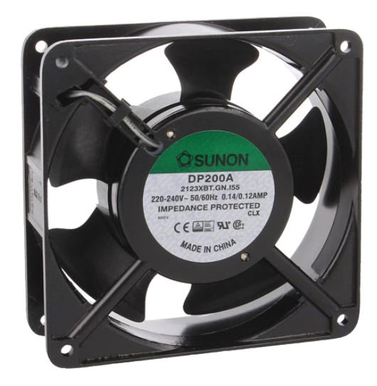 AC blæser - 120x120x38mm 230V m. kugleleje, IP55