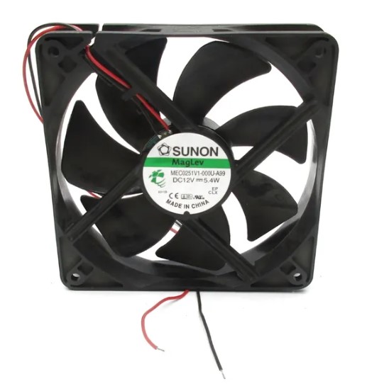 DC blæser - 120x120x25mm 12Vdc / 5,4W Vapo, 2 ledn.