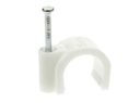 Kabelsøm-clips - Rund Ø10mm, Hvid (100 stk. box)