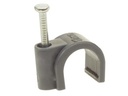 Kabelsøm-clips - Rund Ø6mm, Grå (100 stk. box)
