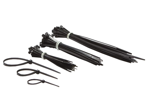 Kabelstrips sortiment - Sort (75 stk.)