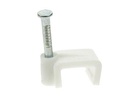 Kabelsøm-clips - Flad 3x4mm, Hvid (100 stk. box)