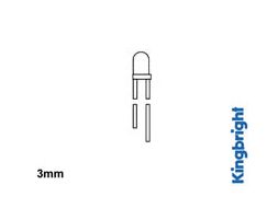 3mm LED - Rund, ORANGE diffus (30mcd 40°)
