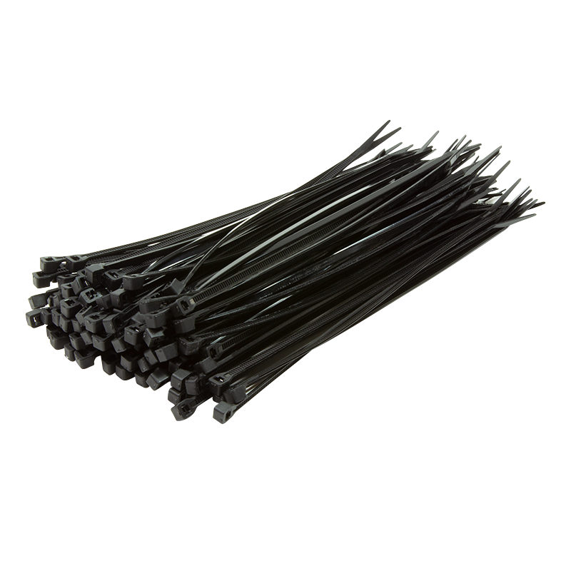 Kabelstrips - 2,5x200mm vejrbest. Sort (100 stk.)