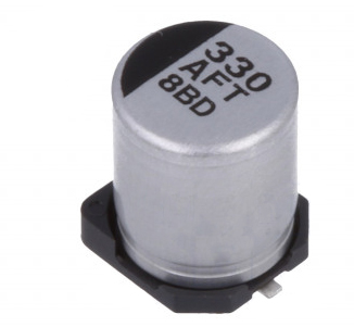 SMD elektrolytkondensator - 330uF / 10V, D8 hus (FT)