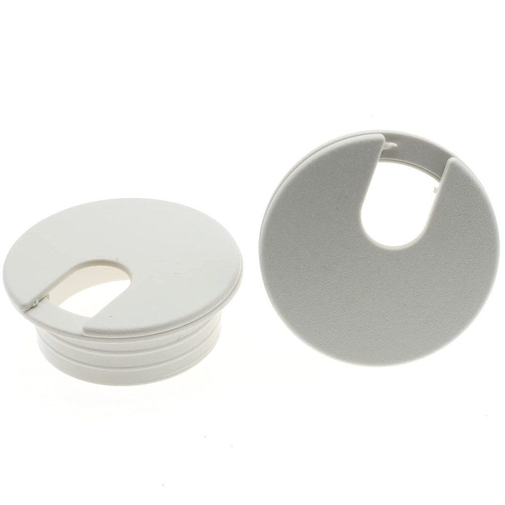 Bord-kabelgennemføringsflange - Grå plast, Ø35mm (2-delt)