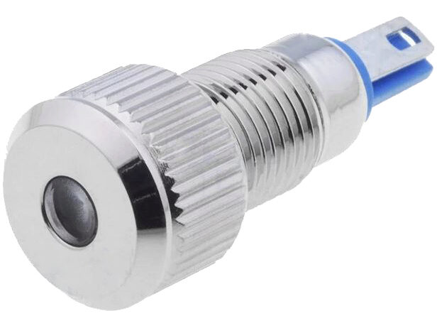 LED panel kontrollampe - 24V, IP67, Rød (Ø8mm hul)