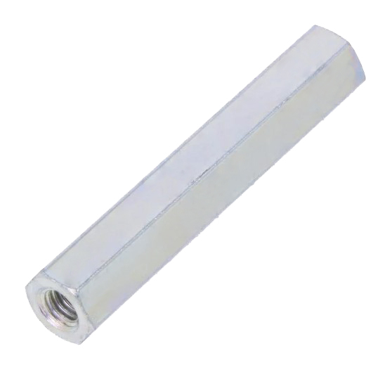 Afstandsmøtrik - 40mm stål, hun til hun (M4)