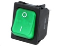 Vippekontakt - 2P OFF-ON, 10A 250V, Grøn lys (30,4x22,2mm)