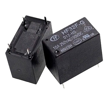 Miniature relæ - 12VDC 10A, 1 x slutte (SPST-NO), 4-ben 2,54