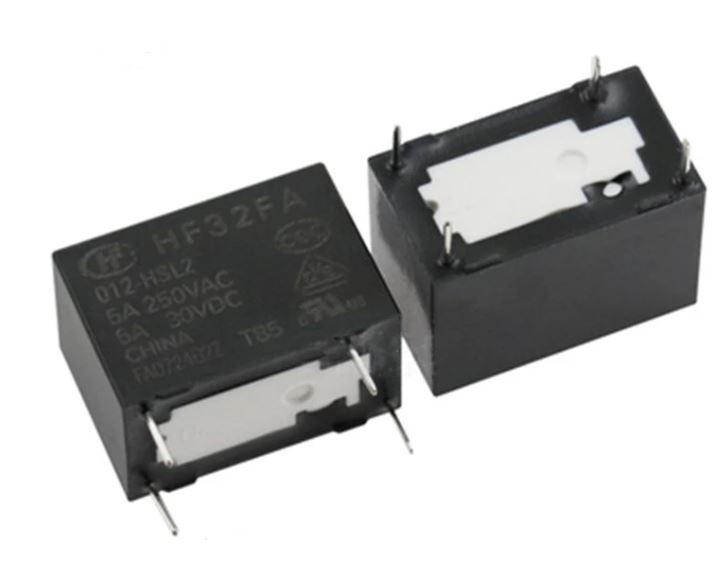 Subminiature relæ - 12VDC / 5A-250VAC, 1 x slutte (SPST-NO)