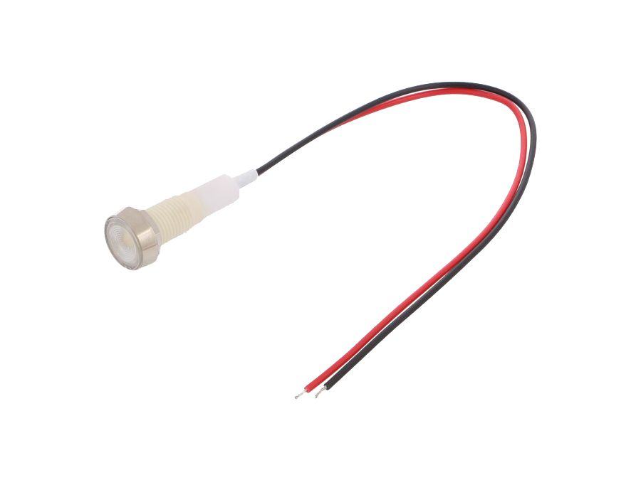 LED panel kontrollampe - 230V, Hvid (Ø10mm hul)