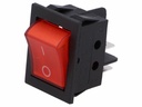 Vippekontakt - 2P OFF-ON, 250V/15A, RØD lys