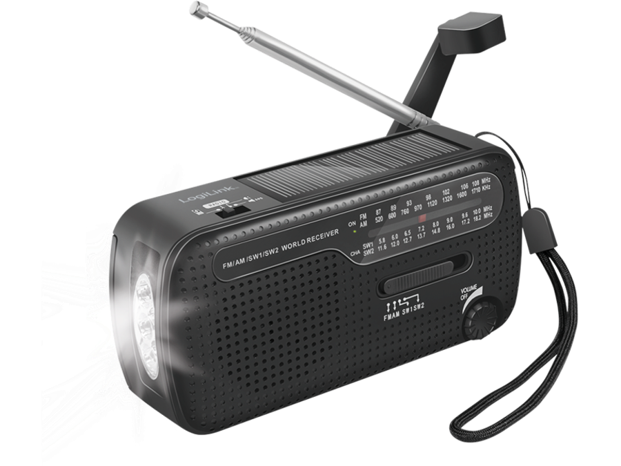 Dynamo FM radio m. solpanel, Sort