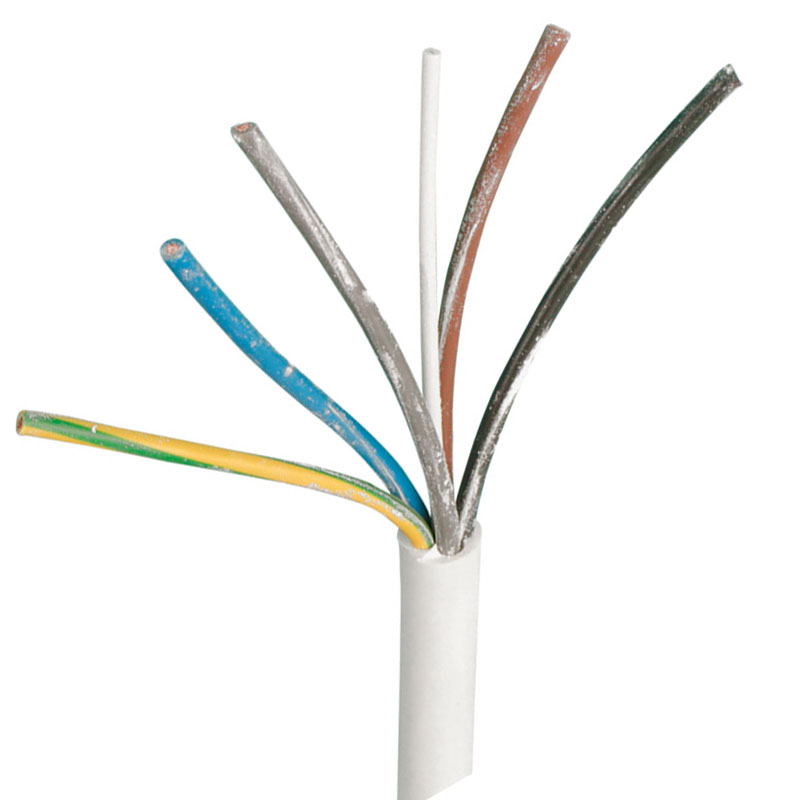 Plastkabel PKAJ Rund Hvid 5x1,5mm² - pr. meter