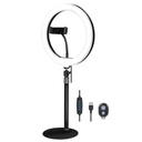 Smartphone holder med ringlys, fjernstyring - Ø25cm, Sort