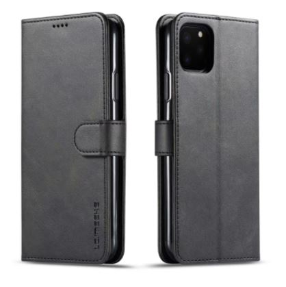 Læder flipcover m. kortholder - Til iPhone 12 /12 Pro, Sort