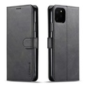 Læder flipcover m. kortholder - Til iPhone 12 ProMax, Sort