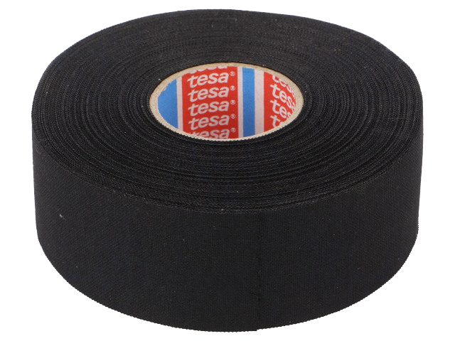 Lærredstape - 38mm bred / 320µm, 150°C, Sort (25m)