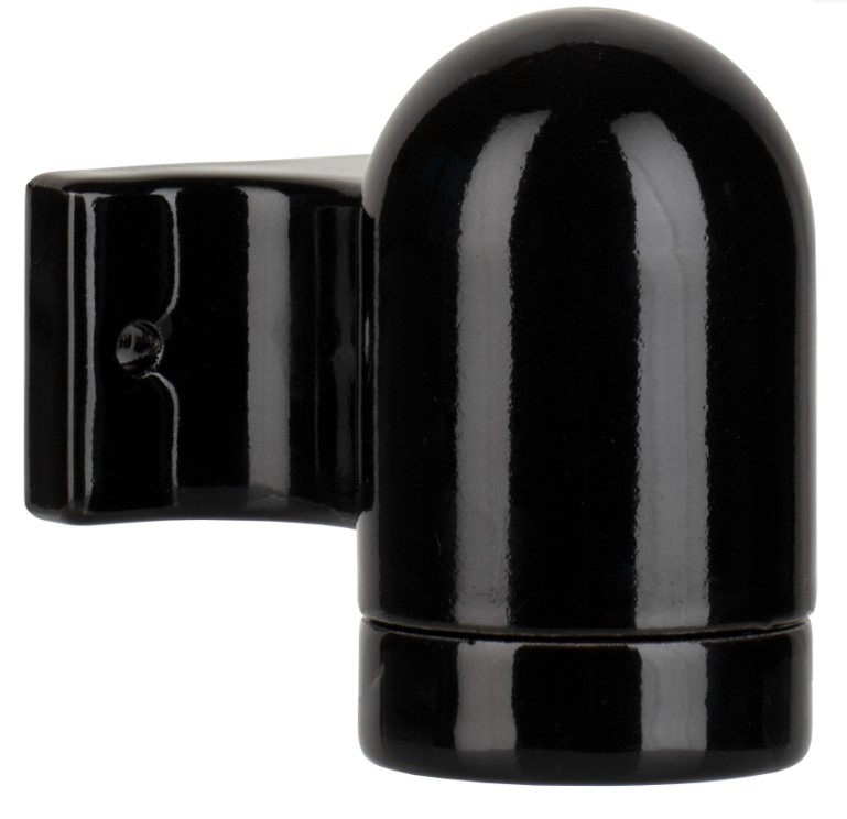 Væglampe armatur, Porcelæn, E27, Sort