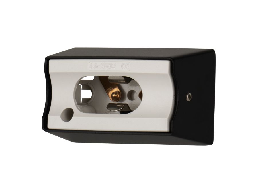 Lampeholder/fatning - S14d, metalisk Sort