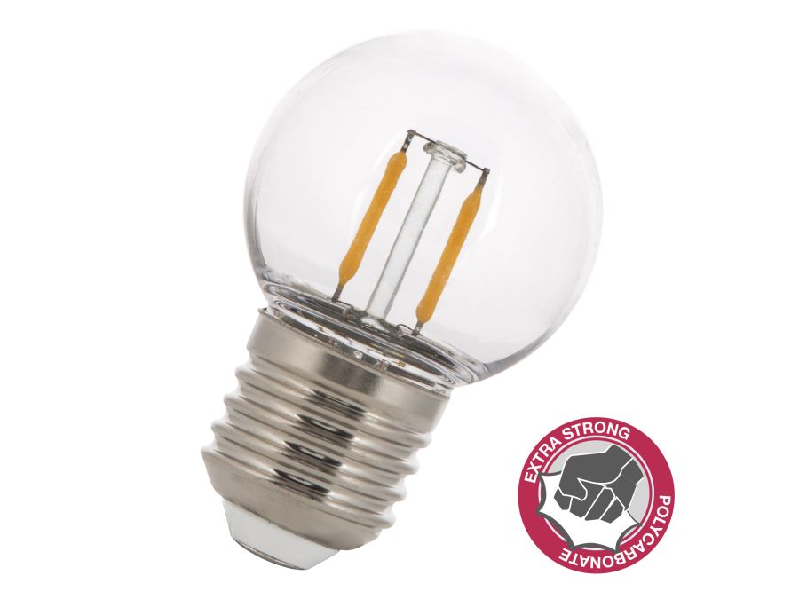 G45 LED Filament Safe - 4W 2700K Klar slagfast plast