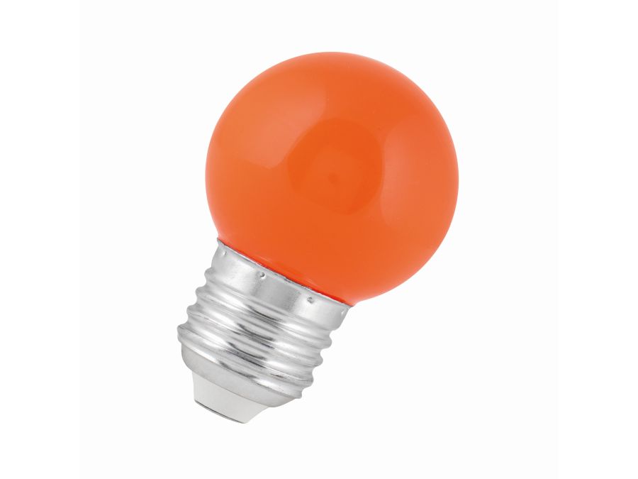 G45 LED pære - 240VAC 1W, E27 sokkel, Orange (IP44)
