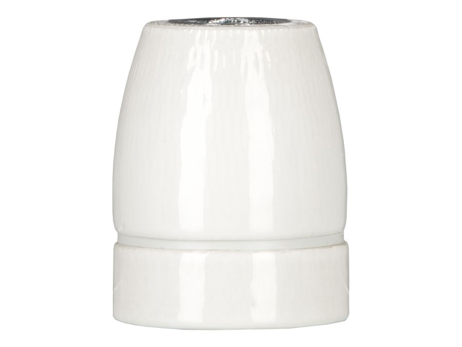 E27 Porcelænsfatning - Hvid (Ø16,66mm gevind)