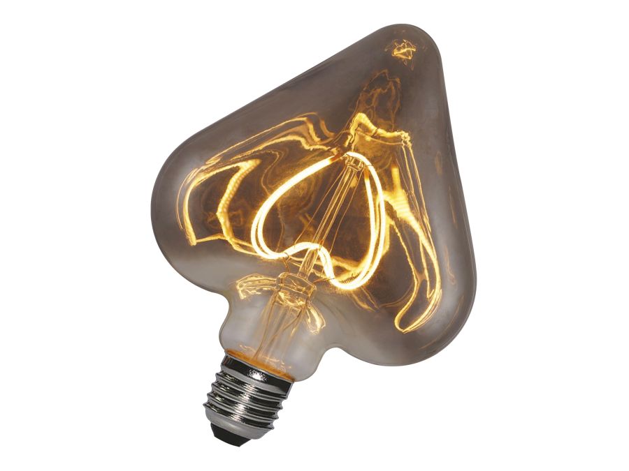 LED filament "Hjerte" pære - 240V 5W dæmpbar, Smokey, E27