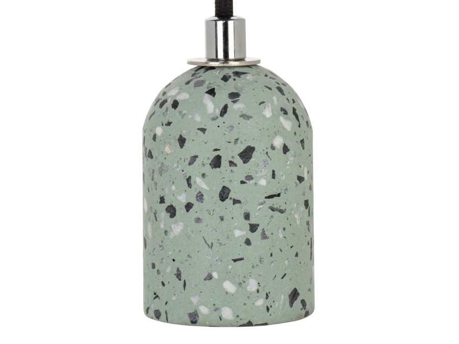 Stofledning m. E27 fatning - Terrazzo, Grå/grøn (1,5m)