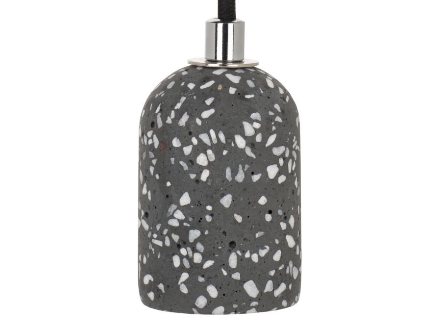 Stofledning m. E27 fatning - Terrazzo, Mørkegrå (1,5m)
