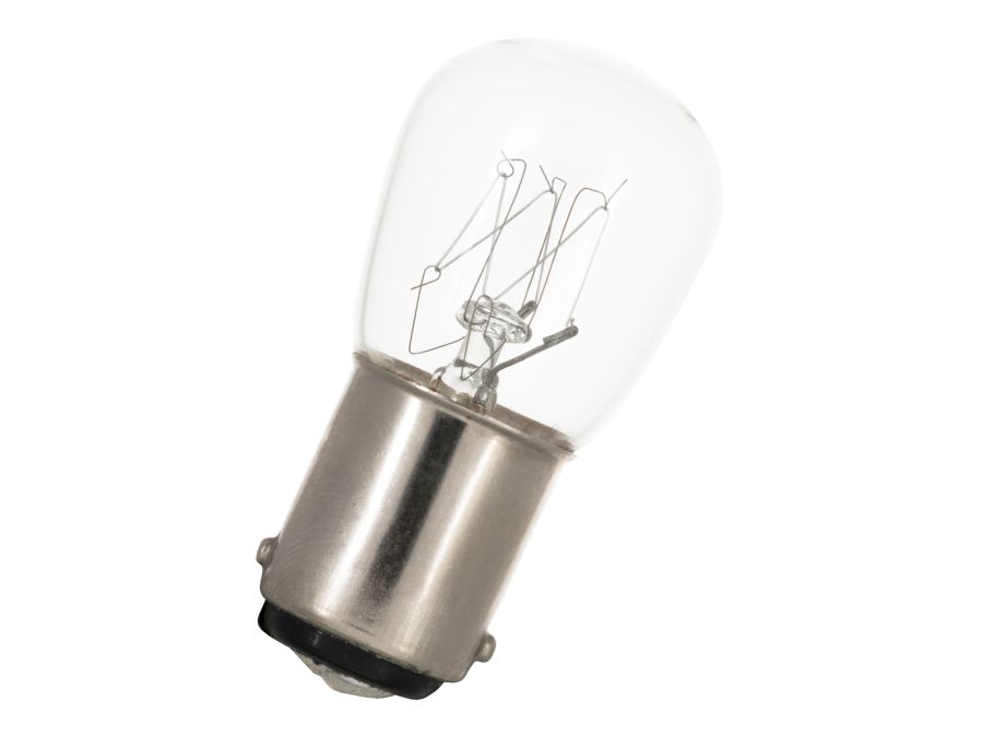Dværglampe - 240V / 25W, Ba15d sokkel (Ø22x48mm)