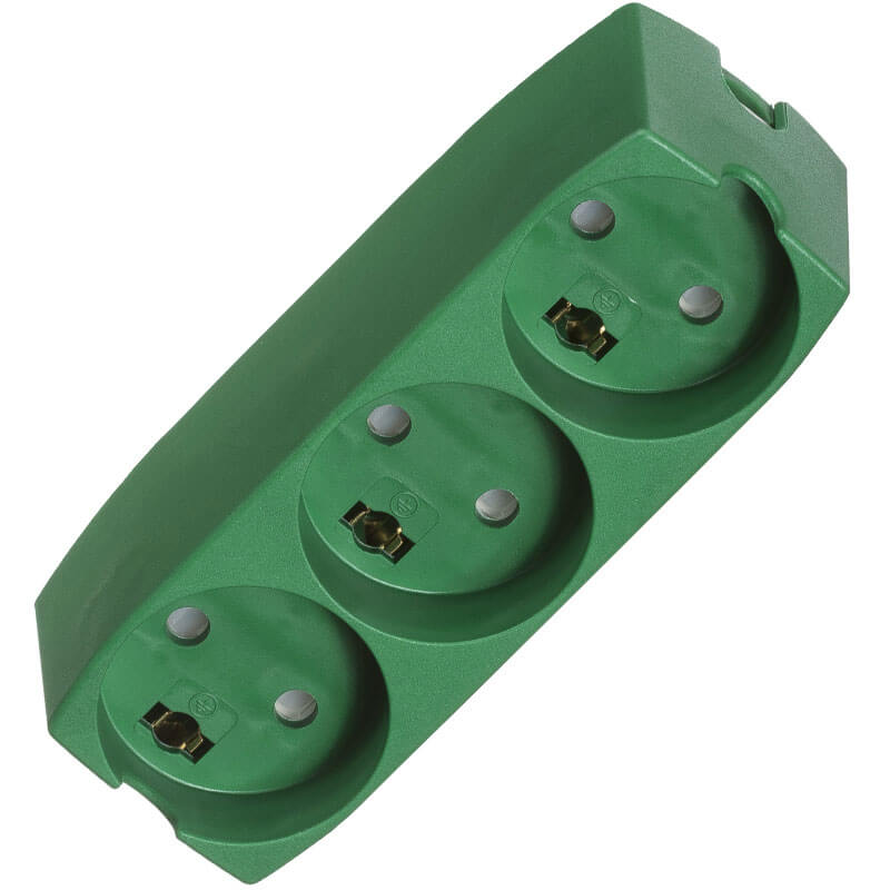 3-vejs stikdåse m. jord forstærket - grøn