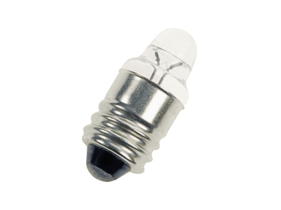 Dværglampe - 2.2V / 180mA / 0.4W, Linse, E10 (Ø9x22mm)