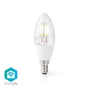 WiFi Smart LED-pære - E14, C37, 5W, 400 lm, Hvid